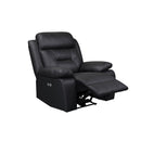 Mazin Furniture Laconia 9629BLK-1PWG Dual Power Glider Recliner with Power Footrest, Black Leather IMAGE 4