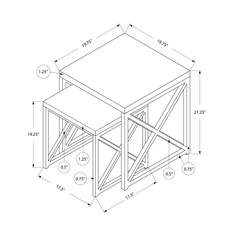 Monarch Orion Nesting Tables I 3255 IMAGE 5