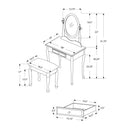 Monarch 1-Drawer Vanity Set I 3412 IMAGE 5
