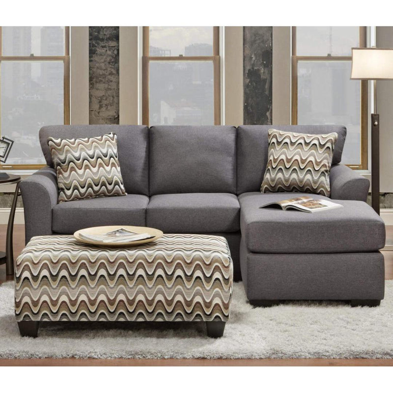 Affordable Furniture Mfg Stationary Fabric 2 pc Sectional 3903 Sofa Chaise - Cosmopolitan Grey IMAGE 2