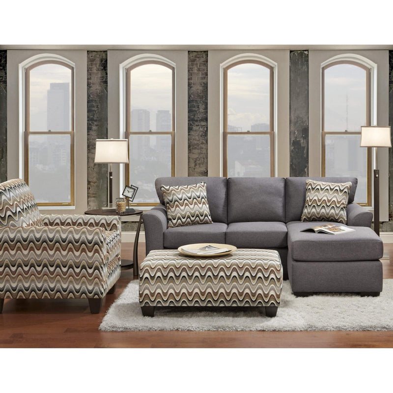 Affordable Furniture Mfg Stationary Fabric 2 pc Sectional 3903 Sofa Chaise - Cosmopolitan Grey IMAGE 3