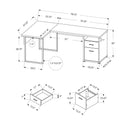 Monarch Office Desks L-Shaped Desks I 7258 IMAGE 5