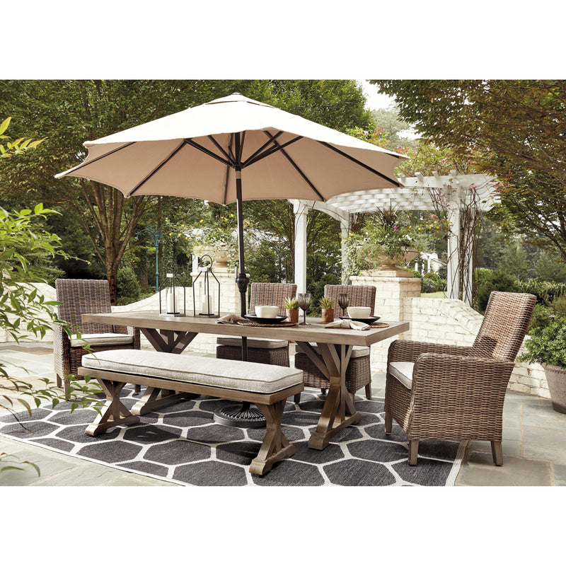 Signature Design by Ashley Beachcroft P791-625 Rectangular Dining Table with Umbrella Option IMAGE 13