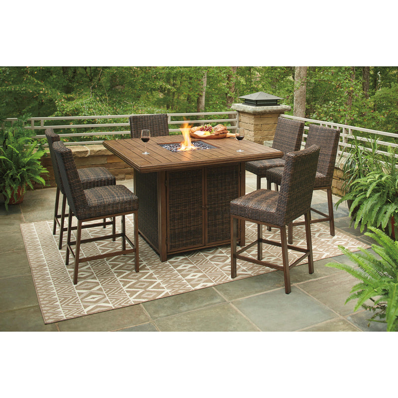 Signature Design by Ashley Paradise Trail P750-665 Square Bar Table with Fire Pit IMAGE 16