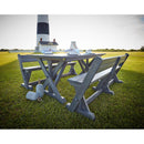  C.R. Plastic Products Harvest T203 Wide Dining Table with 2" Umbrella Hole - Slate Grey IMAGE 3