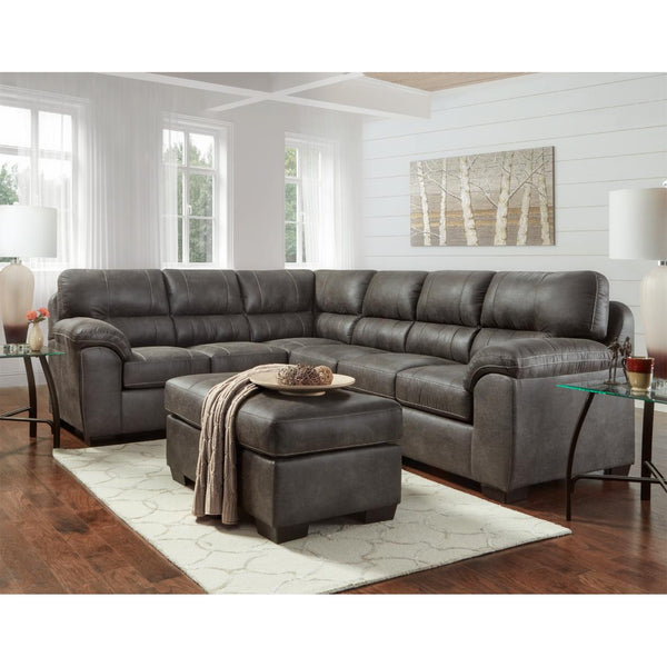 Affordable Furniture Mfg Stationary Fabric/Leather Look 2 pc Sectional 5651/5652 IMAGE 1