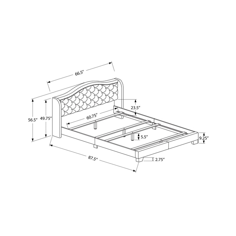 Monarch Queen Upholstered Panel Bed I 5968Q IMAGE 5