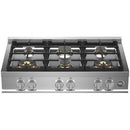 Bertazzoni 36-inch Built-in gas Rangetop with 6 Burners MAST366RTBXT IMAGE 1