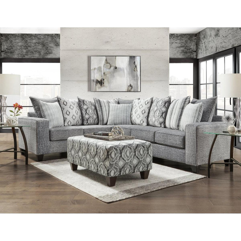 Affordable Furniture Mfg Fabric 2 pc Sectional 5850 2 pc Sectional - Stonewash Charcoal IMAGE 1