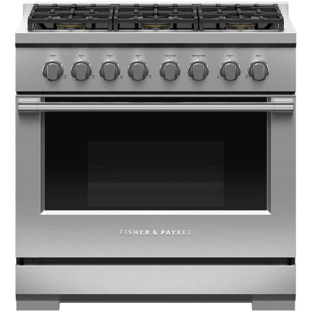 Fisher & Paykel 36-inch Freestanding Gas Range with Dual Flow Burners™ RGV3-366-N IMAGE 1