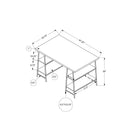  Monarch I 7527 Computer Desk - White Marble-Look/Black IMAGE 10