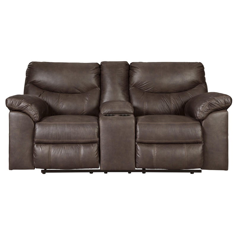 Signature Design by Ashley Boxberg Reclining Leather Look Loveseat with Console 3380394C IMAGE 1