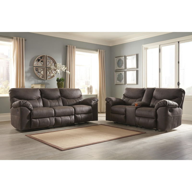 Signature Design by Ashley Boxberg Reclining Leather Look Loveseat with Console 3380394C IMAGE 5