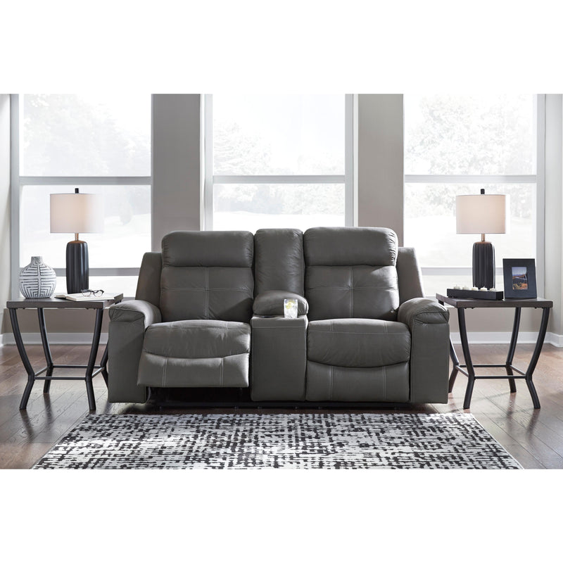 Signature Design by Ashley Jesolo Reclining Fabric Loveseat with Console 8670594C IMAGE 3