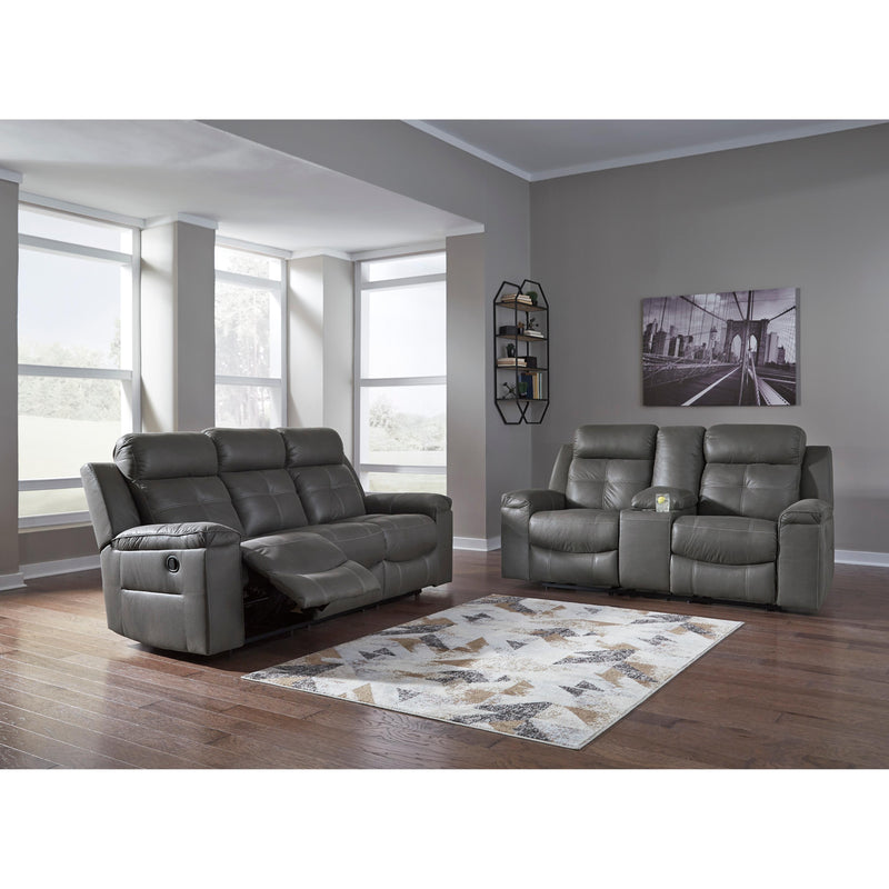 Signature Design by Ashley Jesolo Reclining Fabric Loveseat with Console 8670594C IMAGE 8