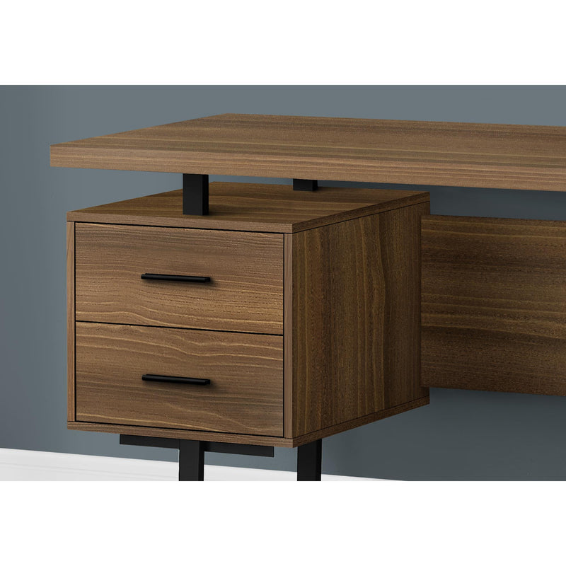 Monarch I 7625 Computer Desk - Walnut/Black Metal IMAGE 3