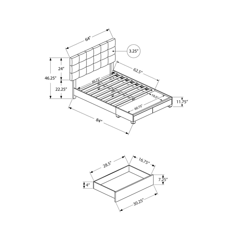 Monarch Queen Upholstered Platform Bed with Storage I 6022Q IMAGE 5