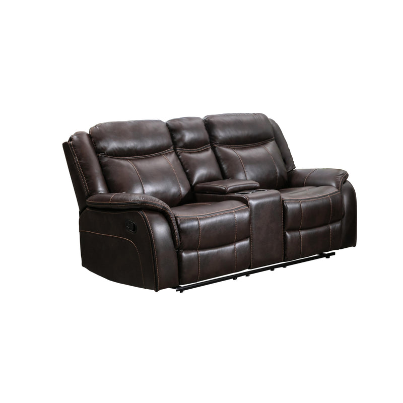 Mazin Furniture Paxton Reclining Leather Look Loveseat 99926BRW-2C IMAGE 1