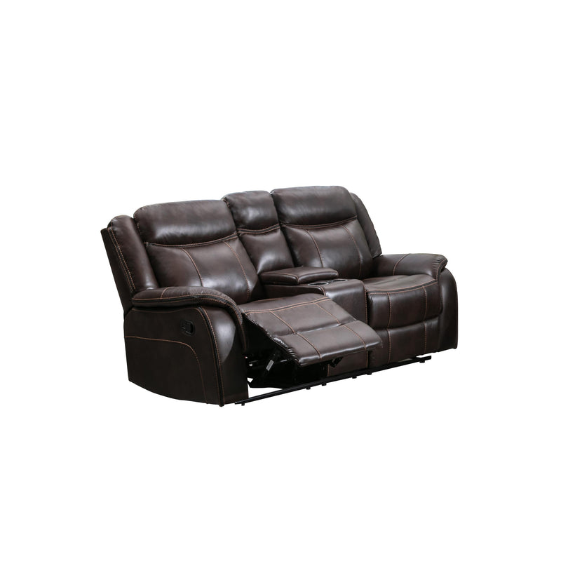 Mazin Furniture Paxton Reclining Leather Look Loveseat 99926BRW-2C IMAGE 2