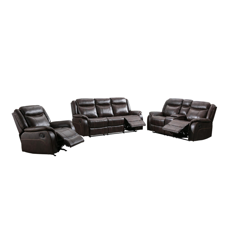 Mazin Furniture Paxton Reclining Leather Look Loveseat 99926BRW-2C IMAGE 4