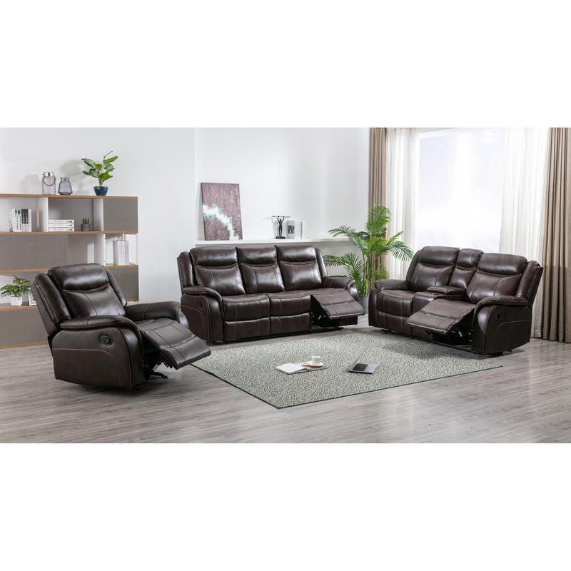 Mazin Furniture Paxton Reclining Leather Look Loveseat 99926BRW-2C IMAGE 6