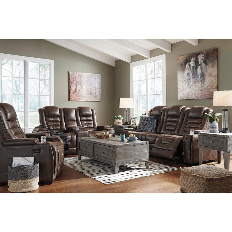 Signature Design by Ashley Game Zone Power Reclining Leather Look Loveseat with Console 3850118C IMAGE 17