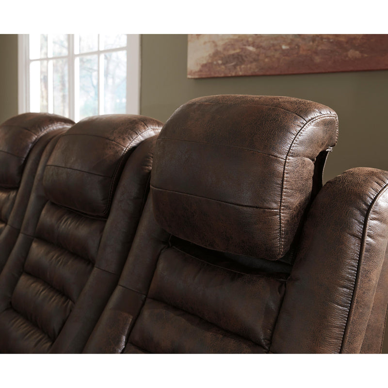 Signature Design by Ashley Game Zone Power Reclining Leather Look Loveseat with Console 3850118C IMAGE 8