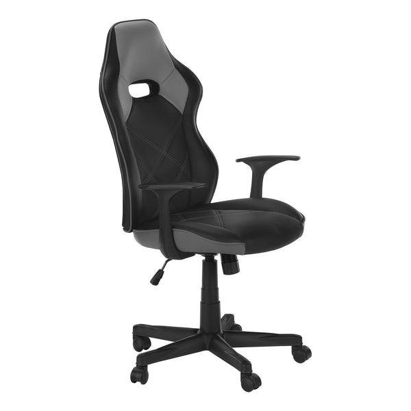 Monarch I 7329 Office Chair - Gaming/Black/Grey Leather-Look IMAGE 1