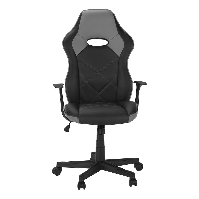 Monarch I 7329 Office Chair - Gaming/Black/Grey Leather-Look IMAGE 2