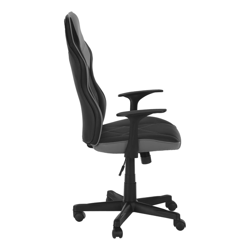 Monarch I 7329 Office Chair - Gaming/Black/Grey Leather-Look IMAGE 4