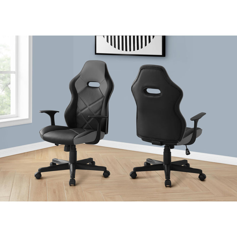 Monarch I 7329 Office Chair - Gaming/Black/Grey Leather-Look IMAGE 9