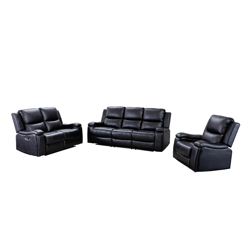 Mazin Furniture Maddox Reclining Leather Match Loveseat 99917BLK-2 IMAGE 3