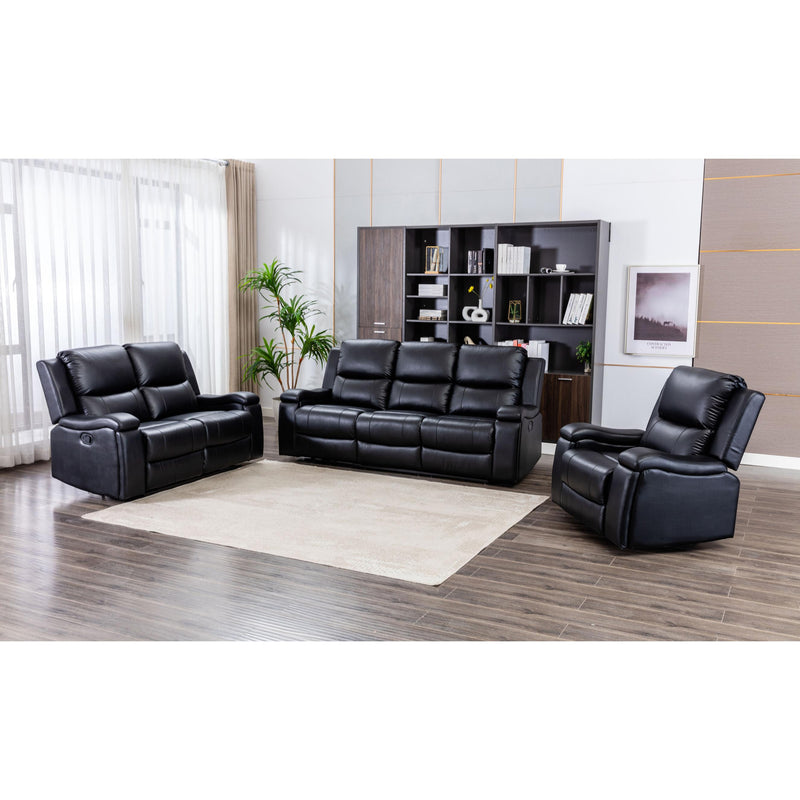 Mazin Furniture Maddox Reclining Leather Match Loveseat 99917BLK-2 IMAGE 5