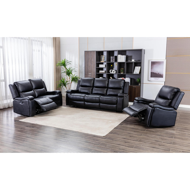 Mazin Furniture Maddox Reclining Leather Match Loveseat 99917BLK-2 IMAGE 6