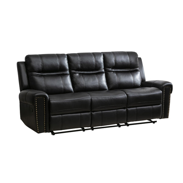 Mazin Furniture Emerson Power Reclining Leather Sofa 99927BLK-3 IMAGE 1