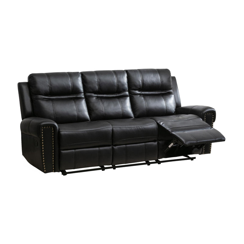 Mazin Furniture Emerson Power Reclining Leather Sofa 99927BLK-3 IMAGE 2