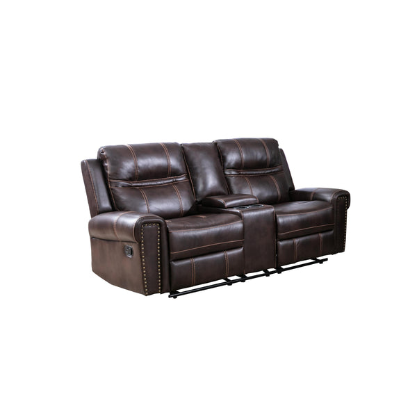 Mazin Furniture Emerson Reclining Leather Loveseat 99927BRW-2C IMAGE 1