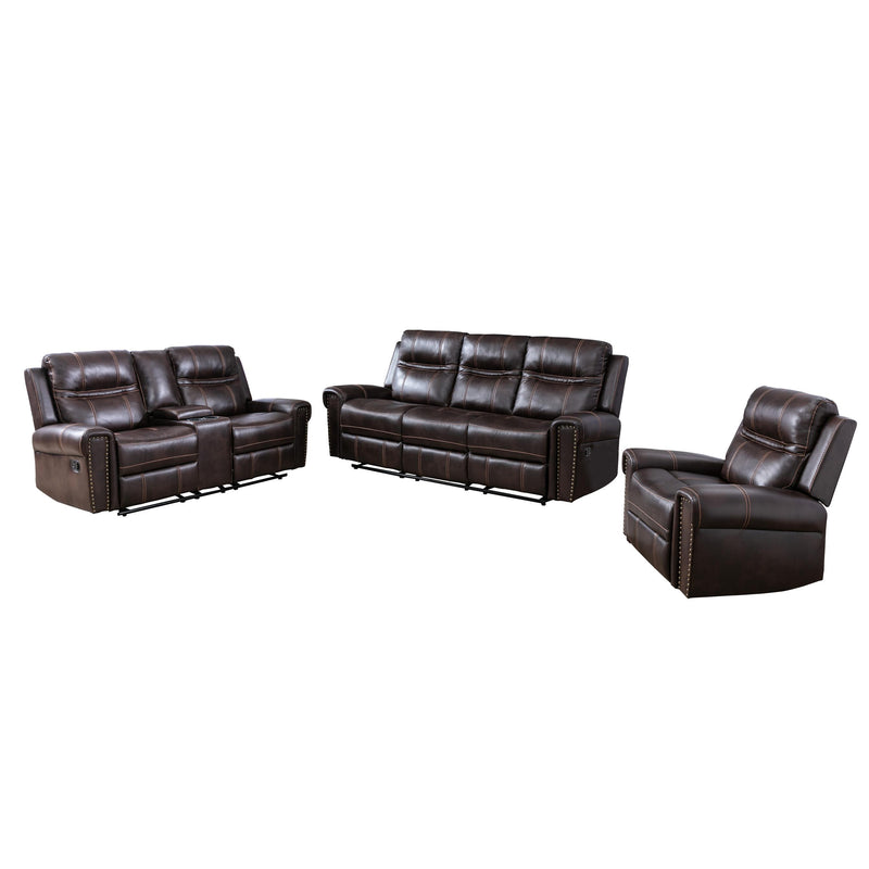 Mazin Furniture Emerson Reclining Leather Loveseat 99927BRW-2C IMAGE 3