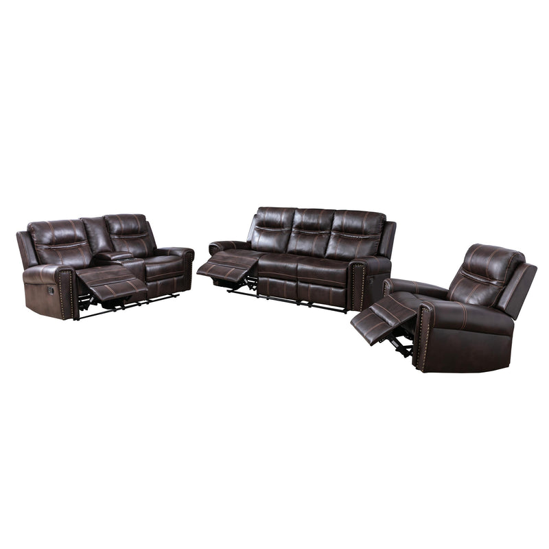 Mazin Furniture Emerson Reclining Leather Loveseat 99927BRW-2C IMAGE 4