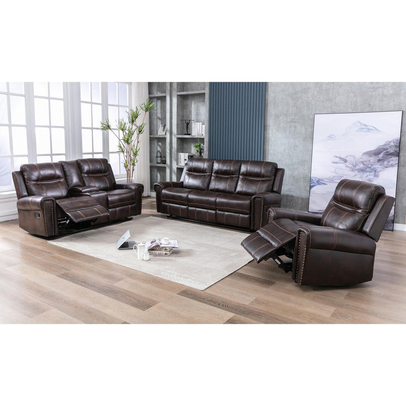 Mazin Furniture Emerson Reclining Leather Loveseat 99927BRW-2C IMAGE 6