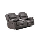  Mazin Furniture Everett 99849GRY-2C Reclining Glider Loveseat with Center Console IMAGE 2