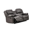  Mazin Furniture Everett 99849GRY-2C Reclining Glider Loveseat with Center Console IMAGE 3