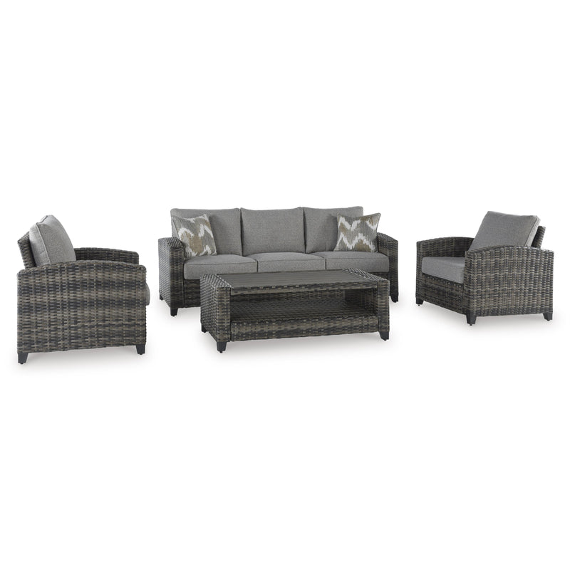 Signature Design by Ashley Oasis Court P335-081 Sofa/Chairs/Table Set IMAGE 1