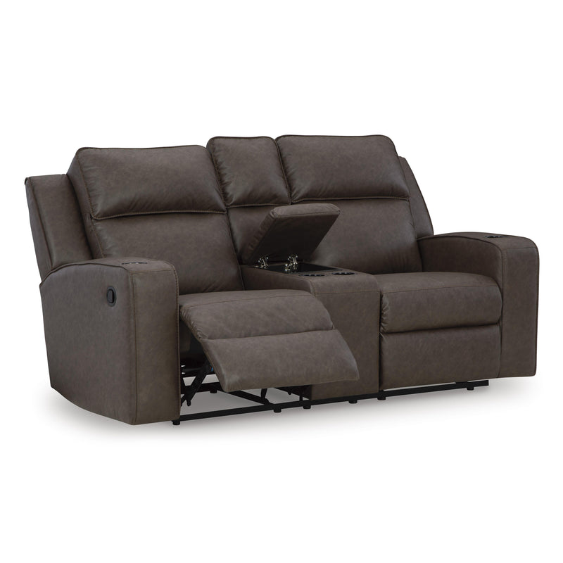 Signature Design by Ashley Lavenhorne Reclining Leather Look Loveseat with Console 6330694C IMAGE 2