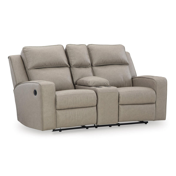 Signature Design by Ashley Lavenhorne Reclining Leather Look Loveseat with Console 6330794C IMAGE 1