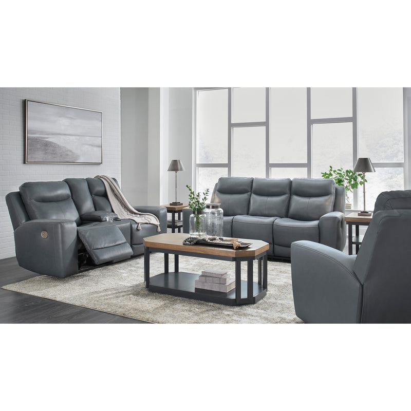 Signature Design by Ashley Mindanao Power Reclining Leather Match Loveseat with Console U5950418C IMAGE 16