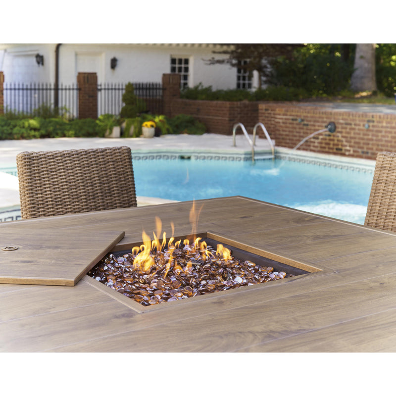 Signature Design by Ashley Walton Bridge P749-665 Square Bar Table with Fire Pit IMAGE 8