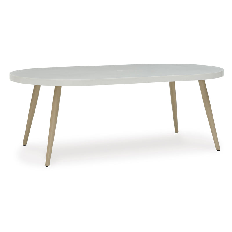 Signature Design by Ashley Seton Creek P798-625 Oval Dining Table with Umbrella Option IMAGE 1