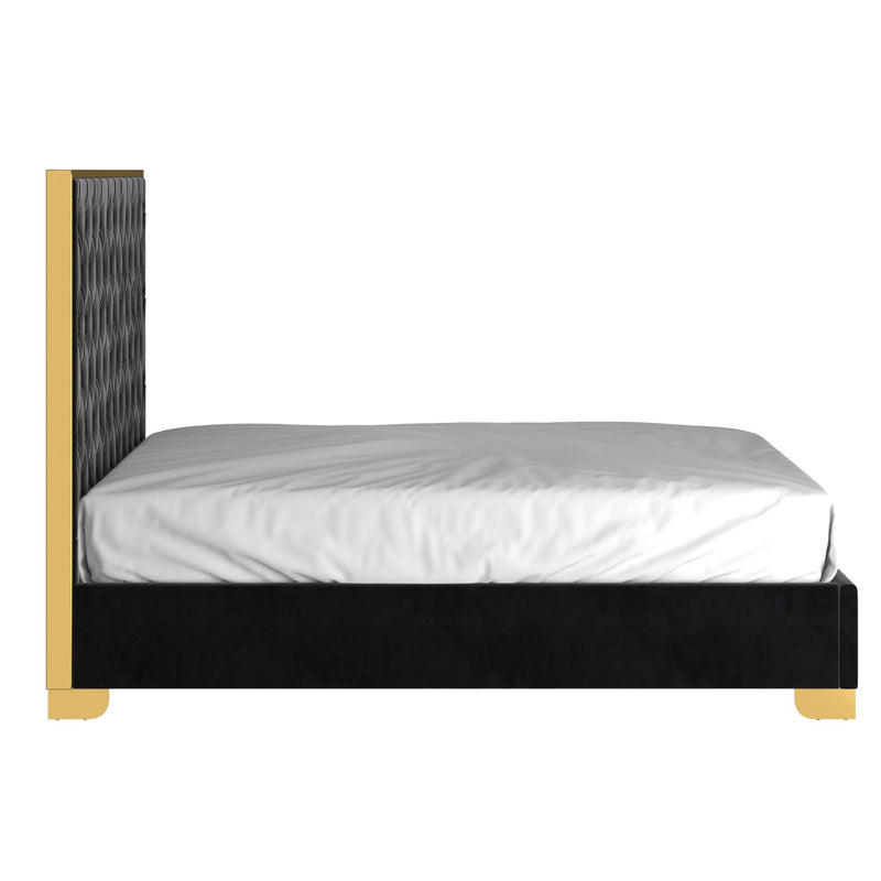 !nspire Lucille 101-596Q-BK_GL 60" Queen Bed - Black and Gold IMAGE 3