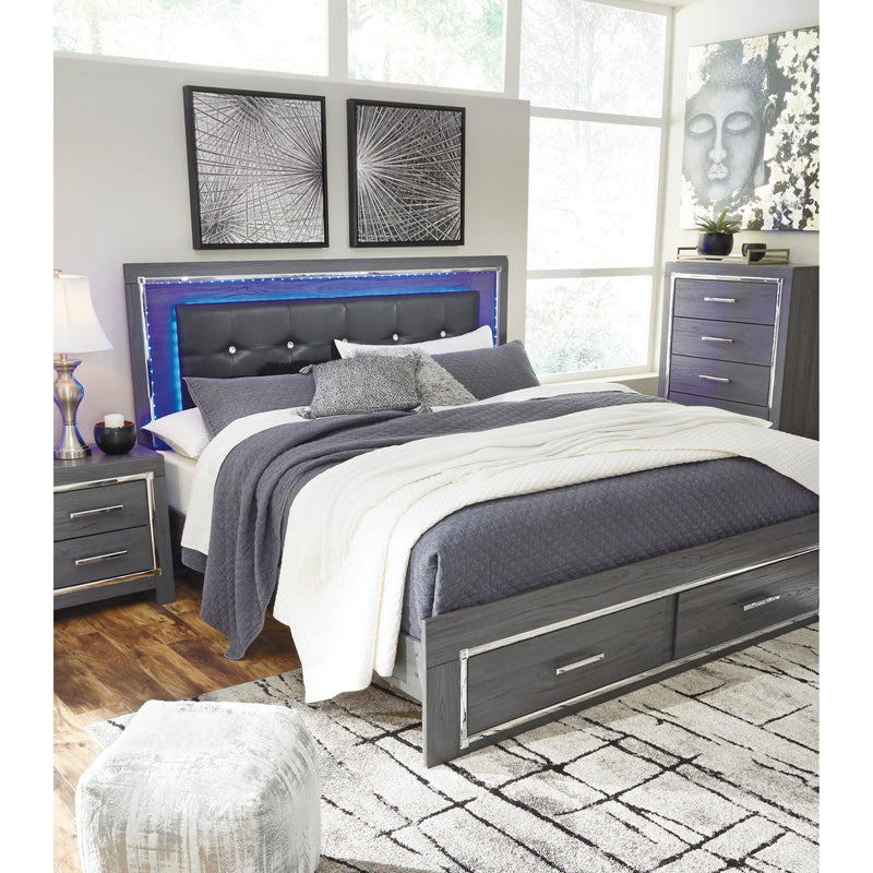 Signature Design by Ashley Lodanna King Upholstered Panel Bed with Storage B214-56S/B214-58/B214-95/B100-14 IMAGE 10